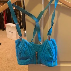 North beach leather bra top